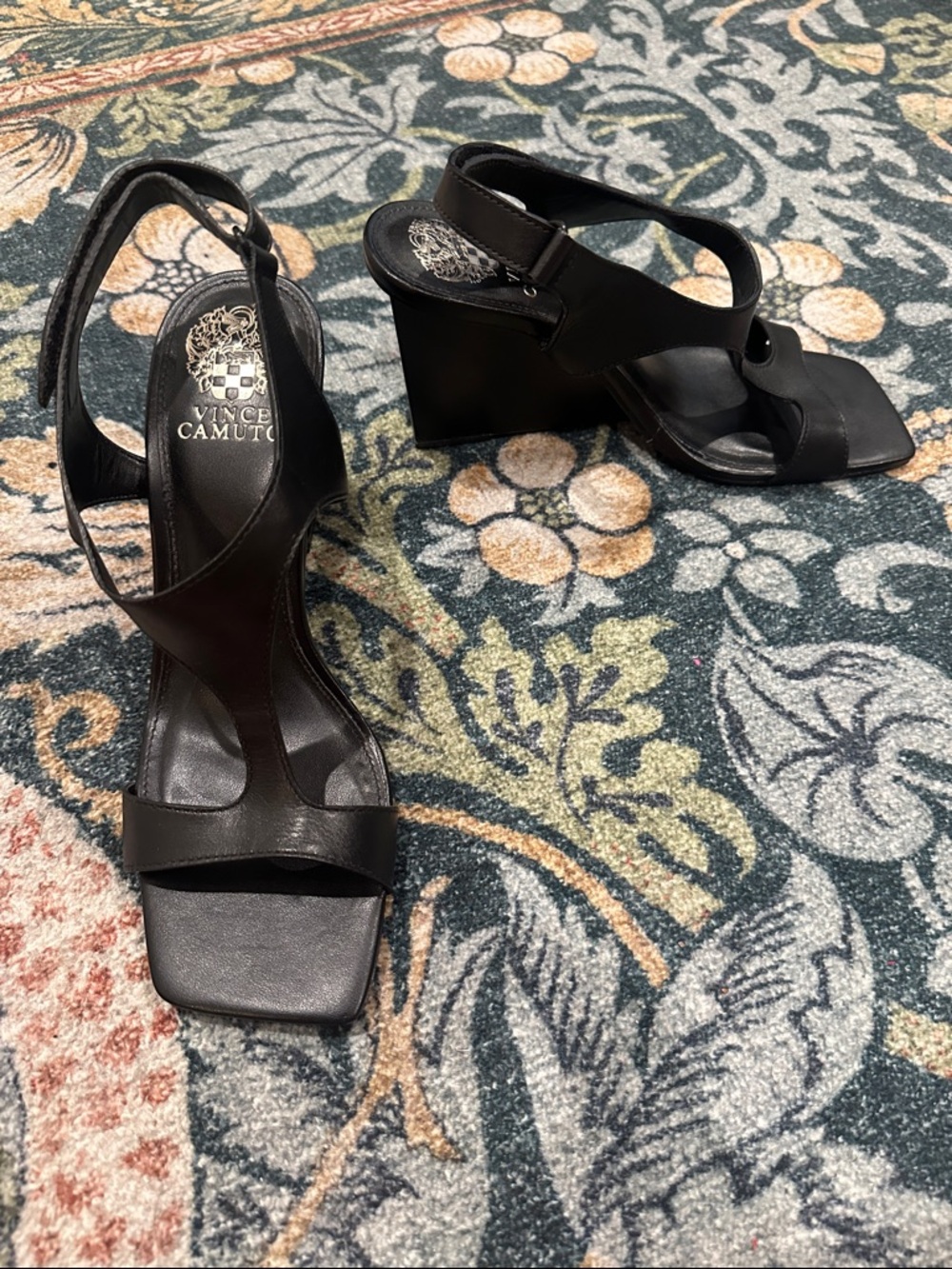 Vince Camuto Women's Black Wedge Sandals